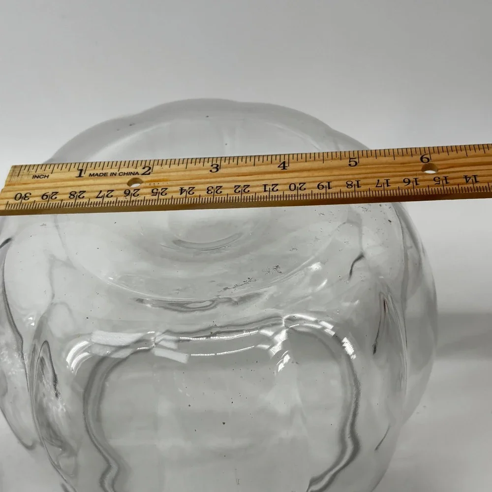 Anchor Hocking Clear Glass Pumpkin Jar with Lid Harvest Fall DecorCandy Dish6.5